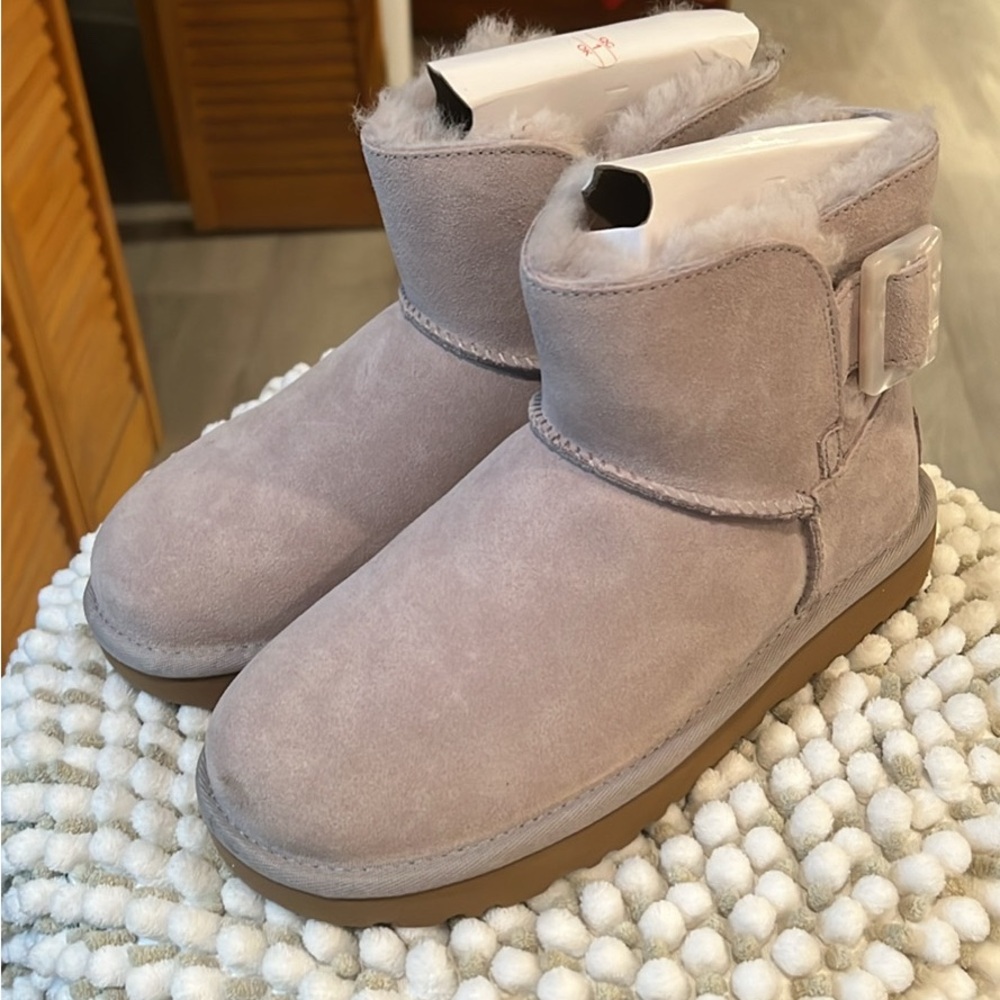 UGG Purple and Gray Suede Ankle Boots